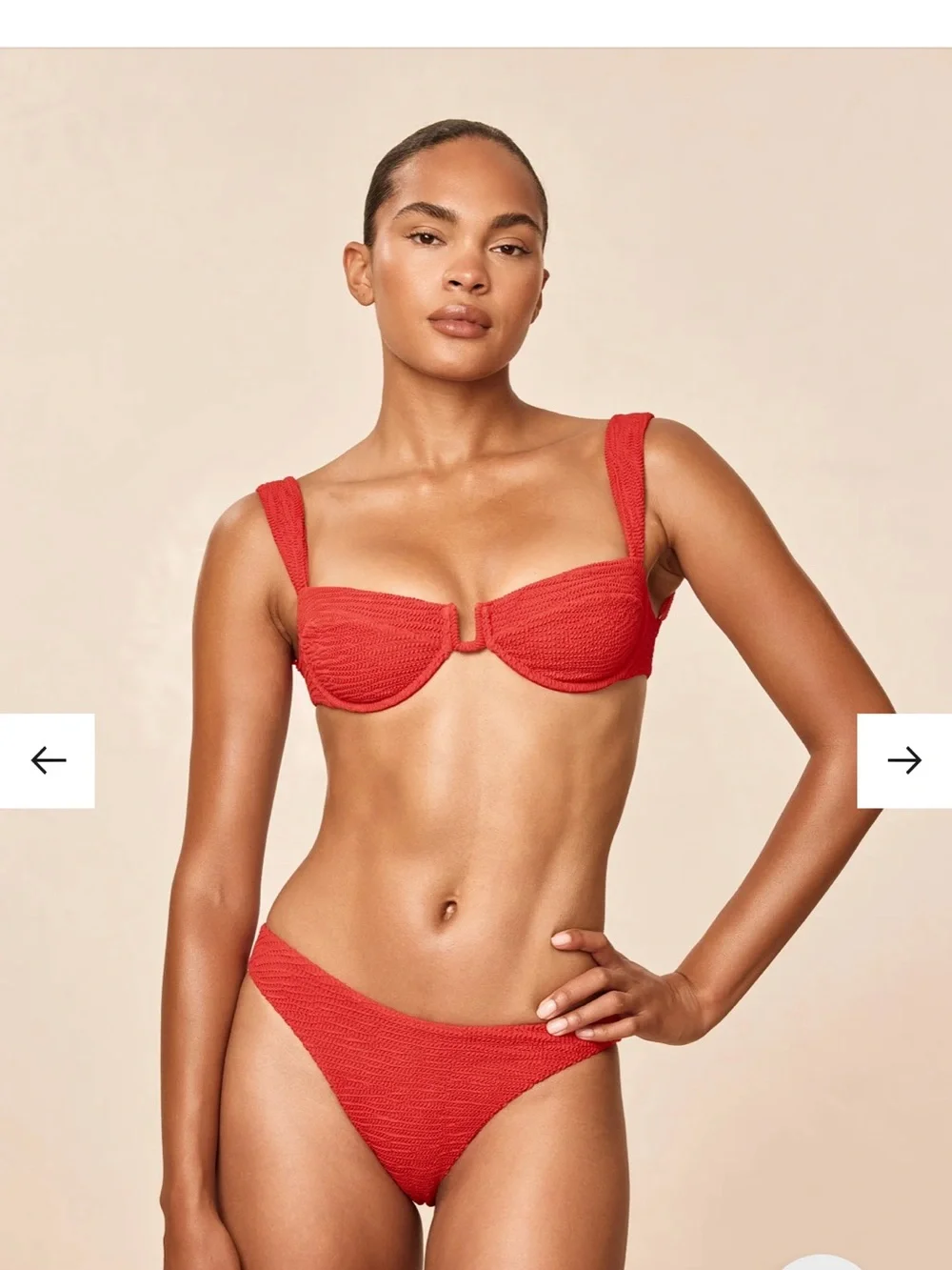 Monday Swimwear Byron Bottom- Chili Pepper Crinkle- Small